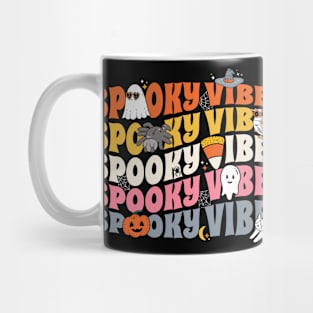 Spooky Vibes Cute Halloween Cartoon Groovy Spooky Season Mug